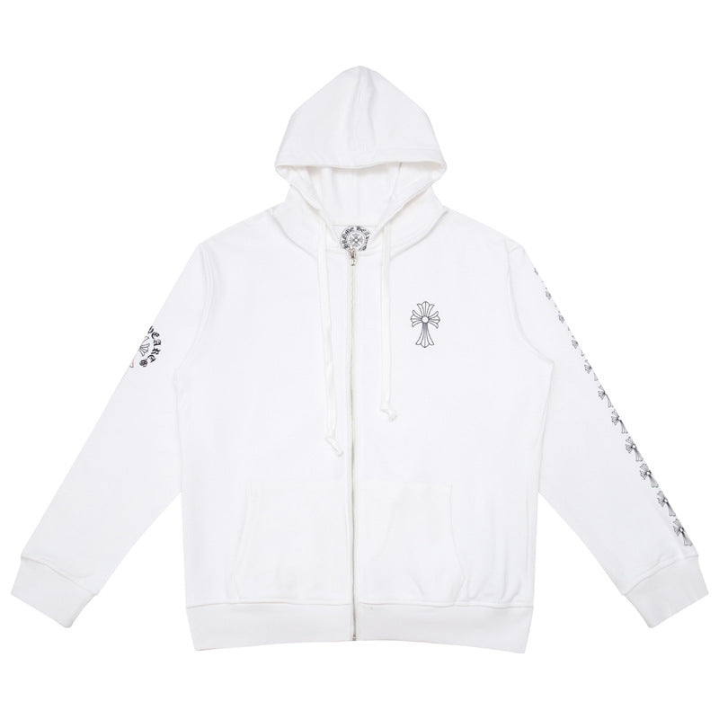 chrome hearts hoodie cardigan pure cotton