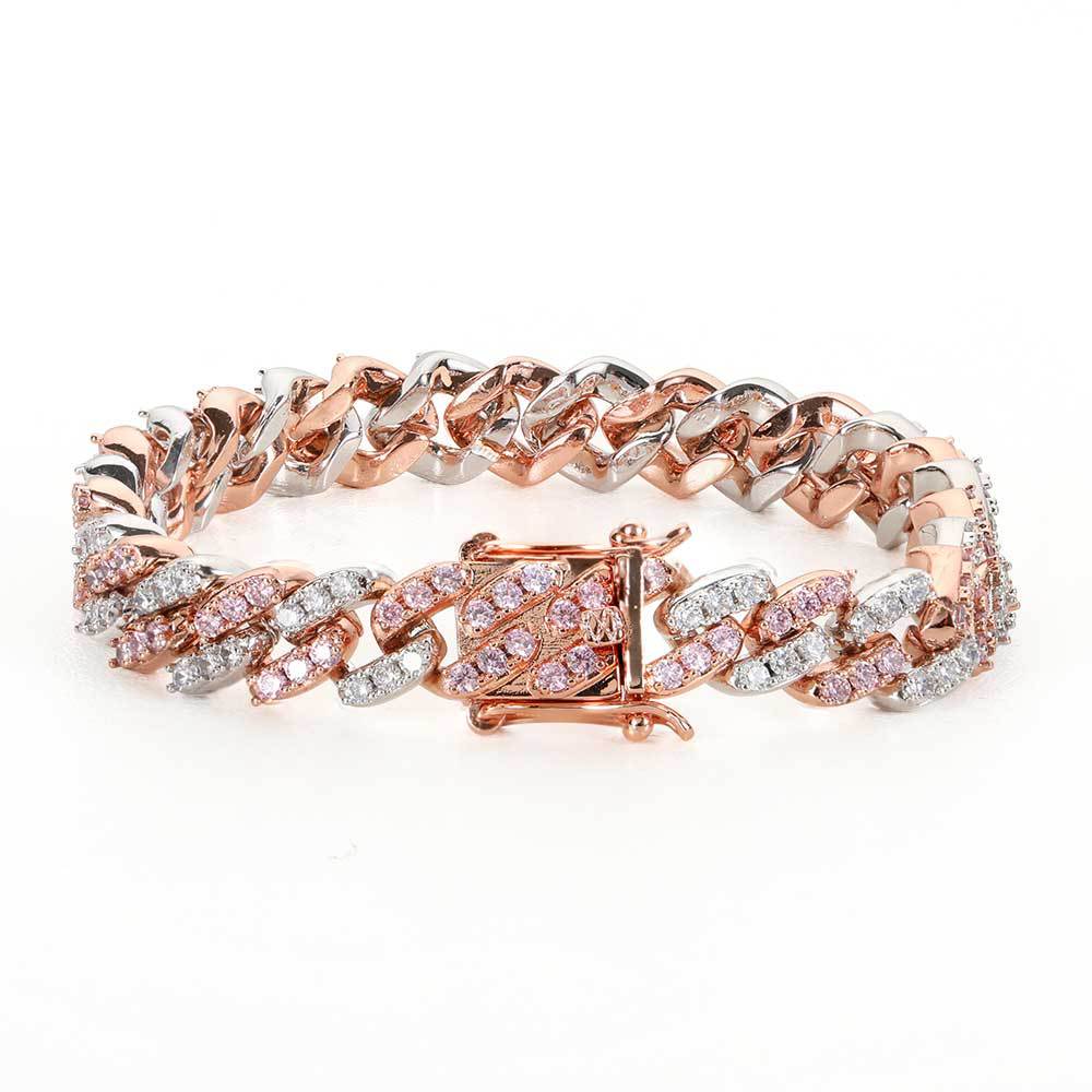 9mm Single-Row Zircon Cuban Link Bracelet