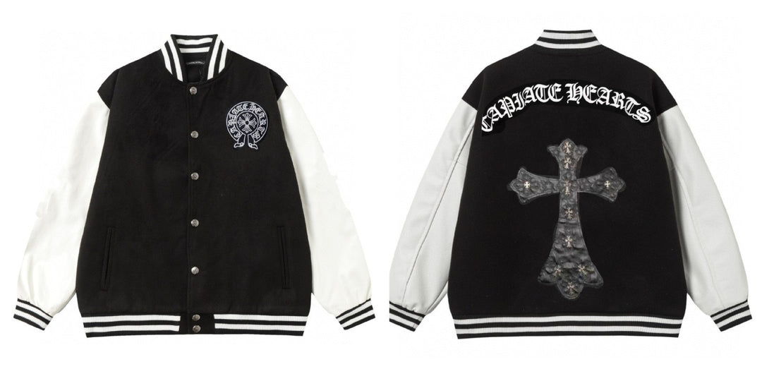 Chrome Hearts Autumn/Winter Embroidered Cross Baseball Jacket