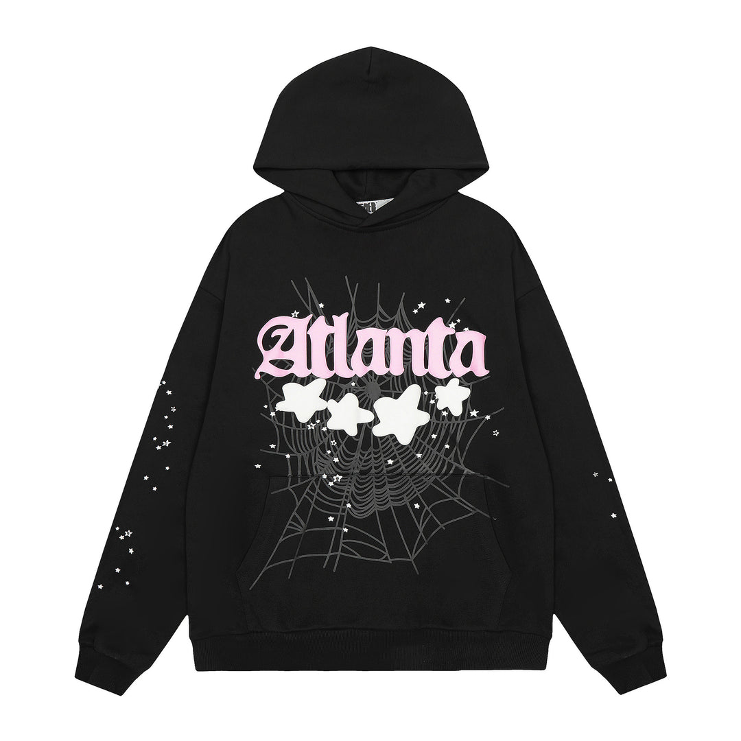 Sp5der 555555 star pattern hooded trousers and sweatshirt
