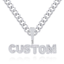 Personalized Rock Candy Diamond Alphanumeric Stitching Pendant Necklace