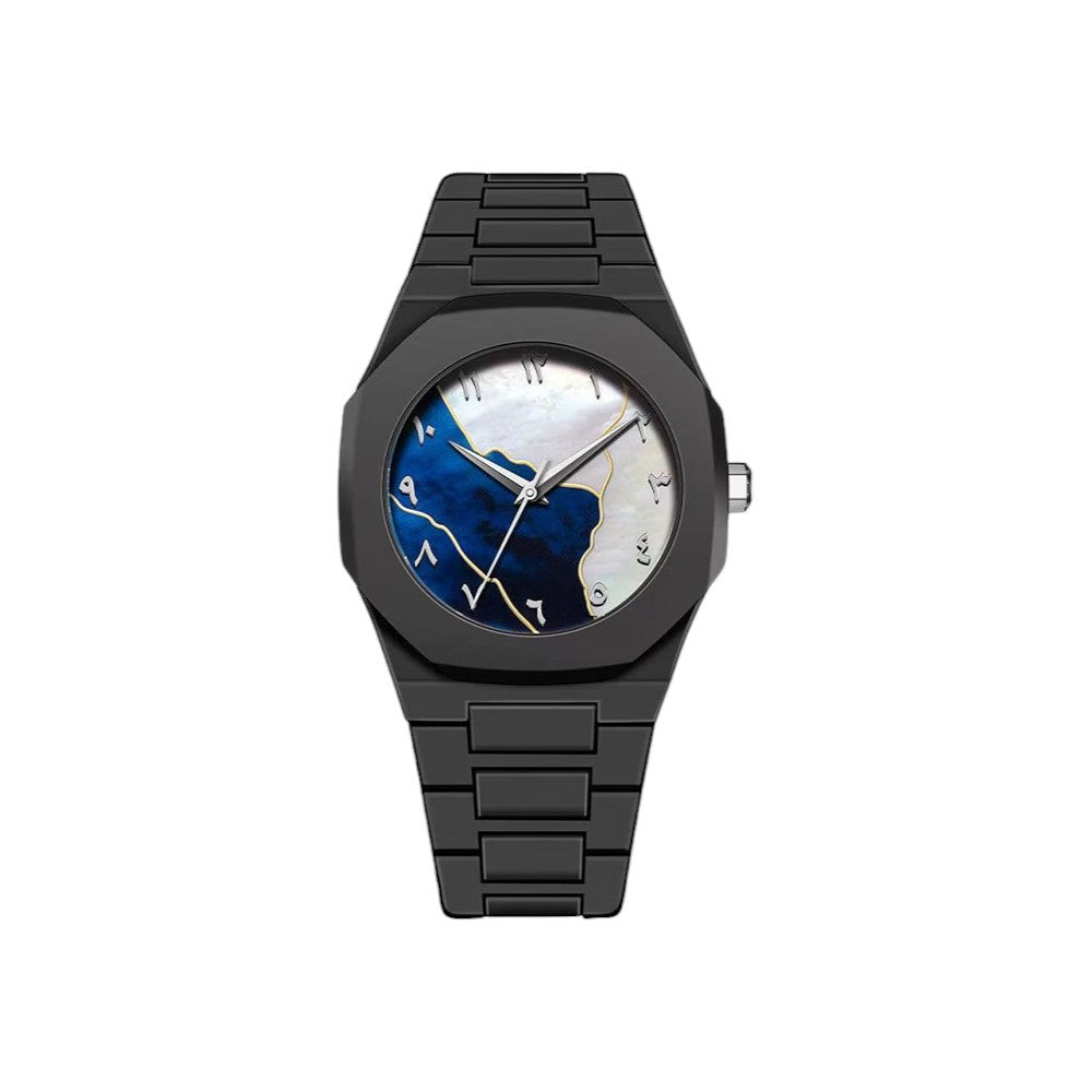 Sports-Style Waterproof Plastic Watch with Arabic Numerals