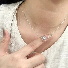 starfish s925 sterling silver lava necklace