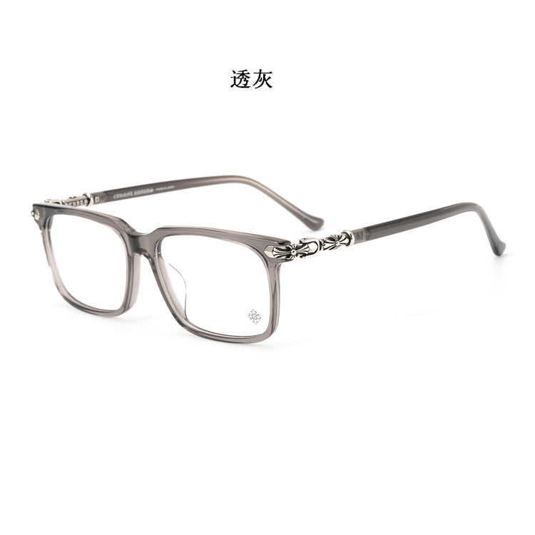 Chrome Hearts square frame thick rim glasses for big faces