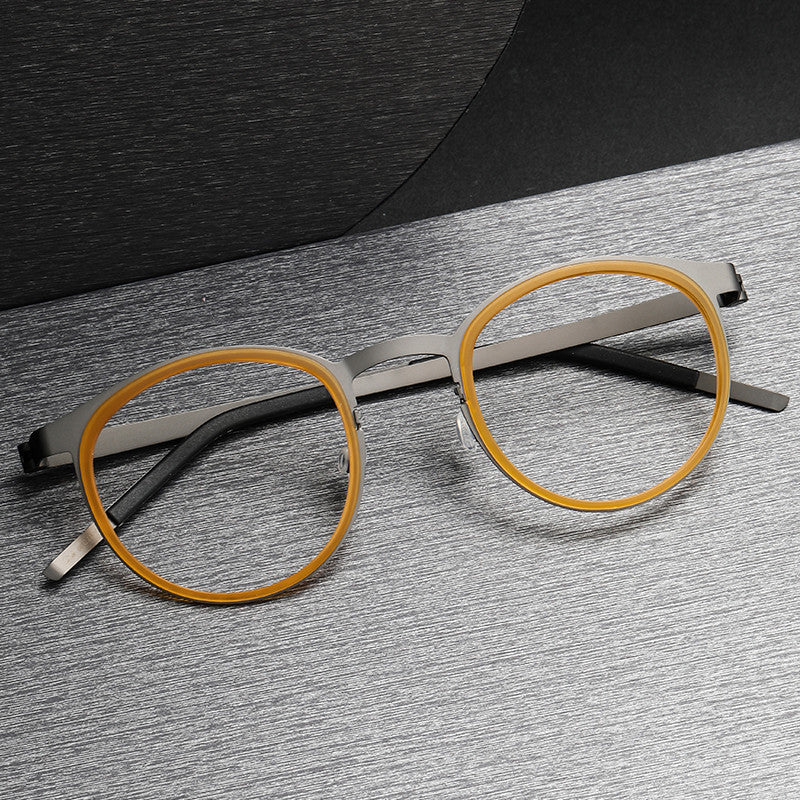 retro Screwless round frame glasses