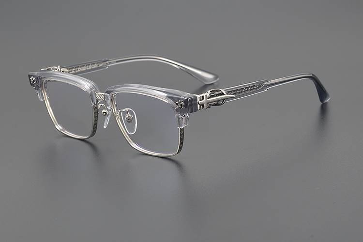 Chrome Hearts square frame browline glasses frame