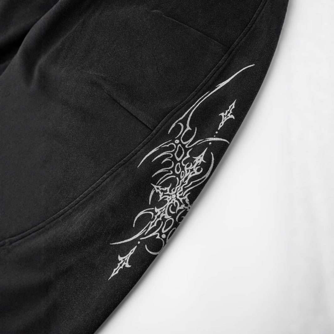 Hand-Painted Gradient Embroidered Sweatpants