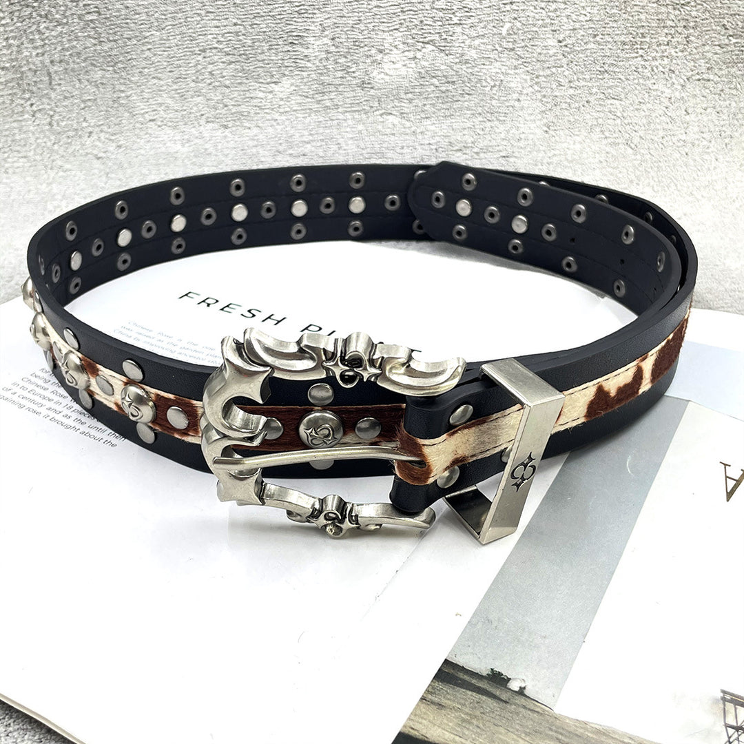 Chrome Hearts Studded Buckle Metal Hip Hop Belt