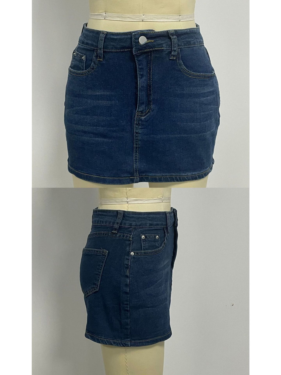 Retro Slim-Fit Stretchy and Casual Denim Mini Skirt