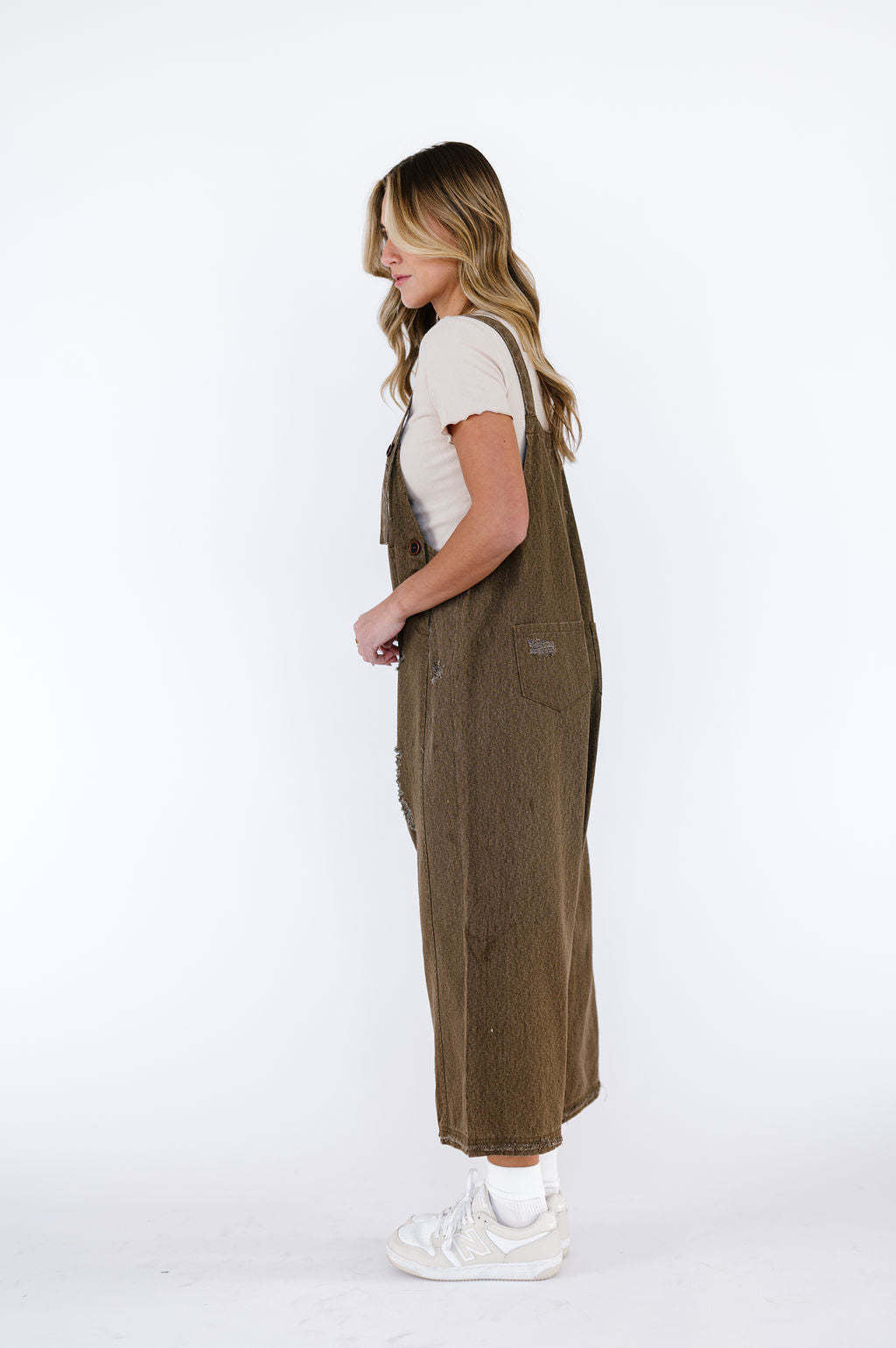 Vintage Distressed Ripped Loose-Fit Wide-Leg Denim Overalls