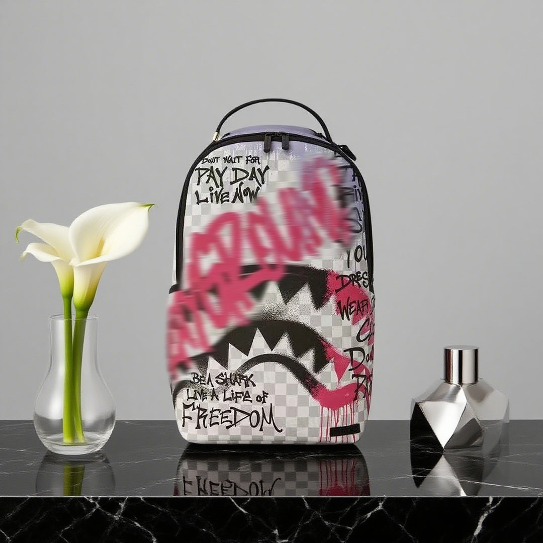 Shark Mouth Graffiti Casual Backpack