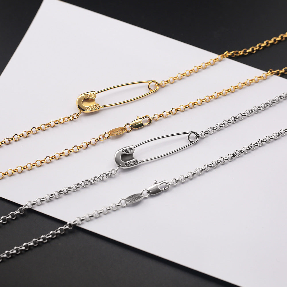 Chrome Hearts 24k gold plated silver pin necklace
