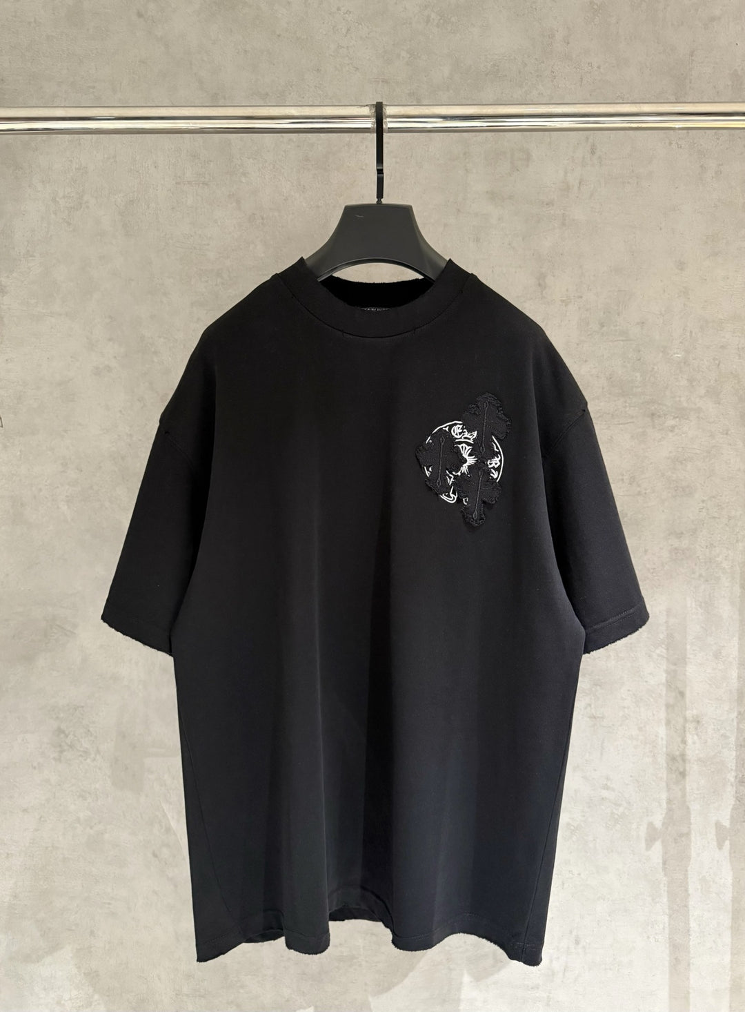 Chrome Hearts Embroidered Distressed Short-Sleeve T-Shirt