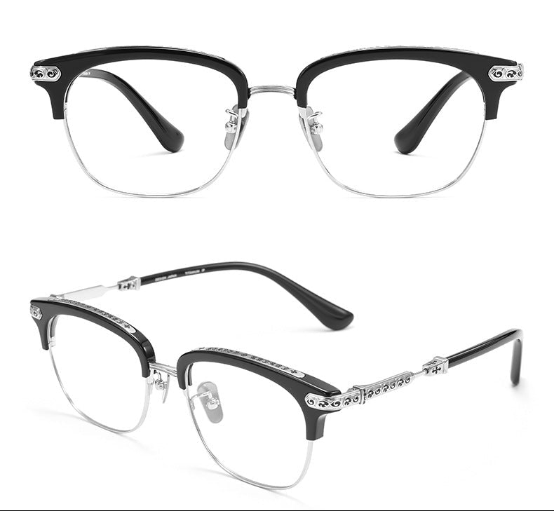 Trendy eyebrow pure titanium eyeglass frame