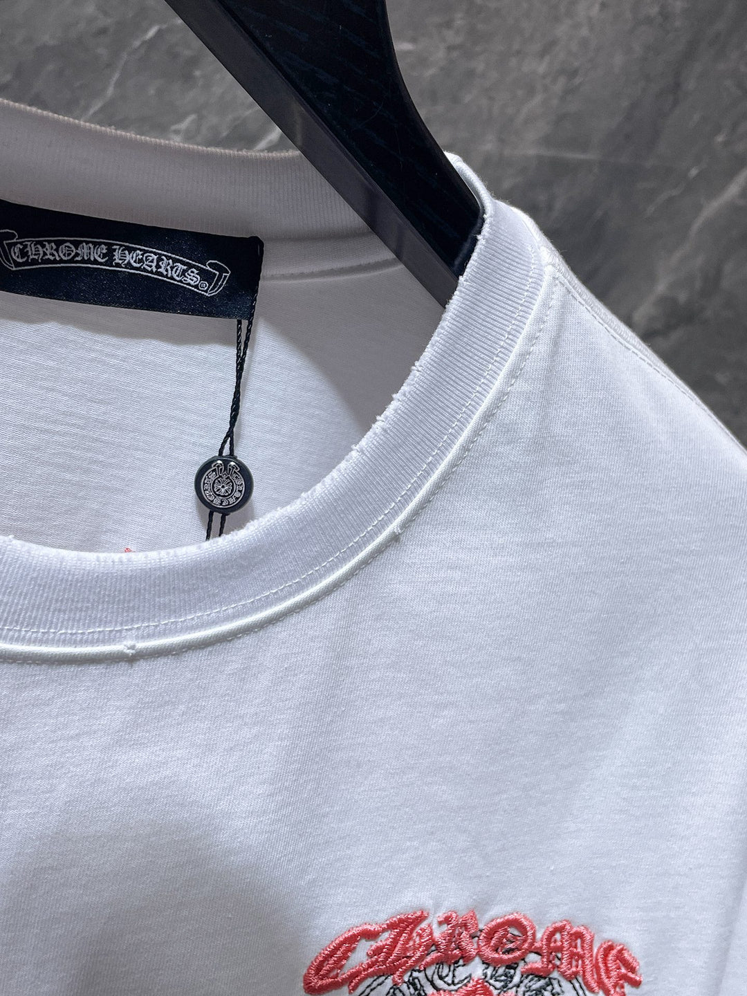 Chrome Hearts Cross & Horseshoe Double-Layer Embroidered T-Shirt
