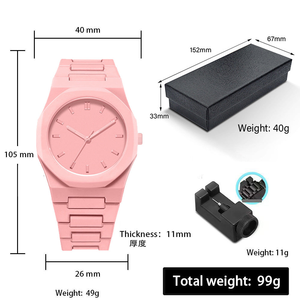 Sports-Style Waterproof Plastic Watch with Arabic Numerals