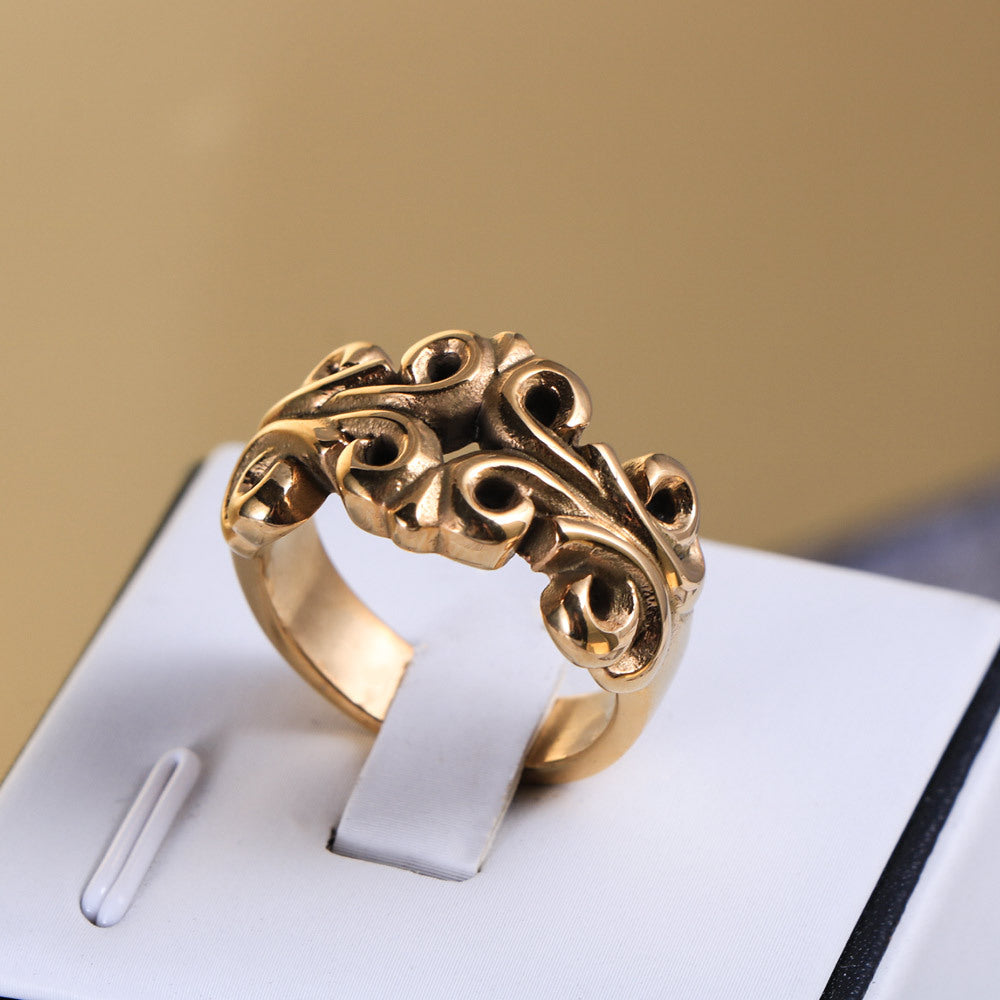 Carved Hollow-Out Punk Style Rings