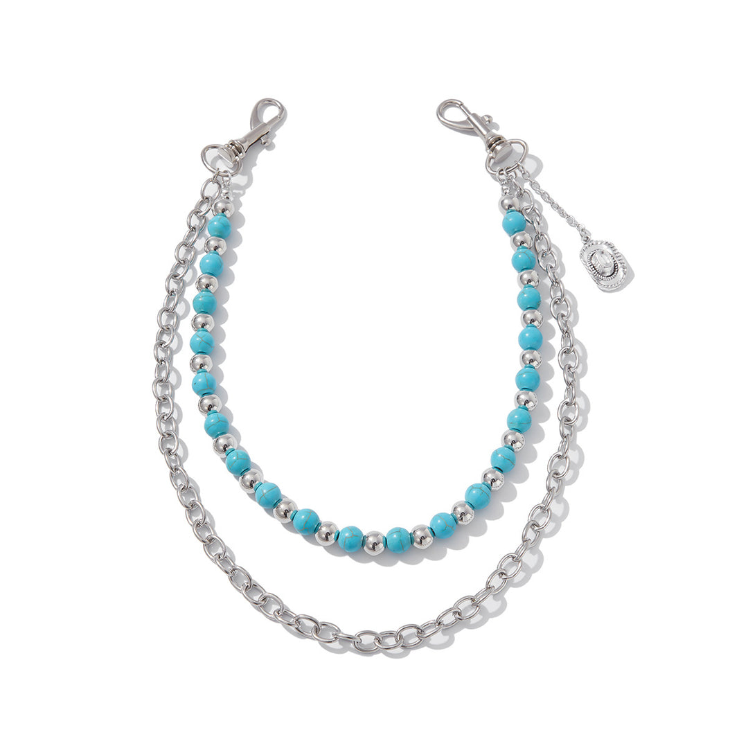 Turquoise Round-Bead Waist Chain