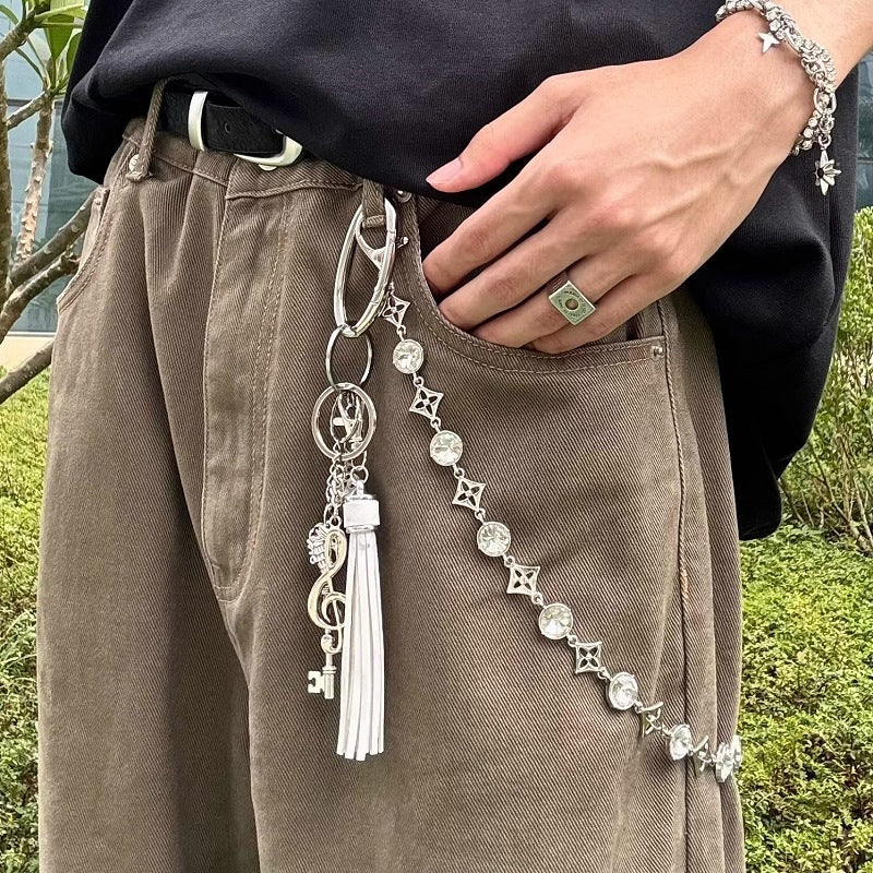 Ocean Sound Creative Braided Rope Musical Note Dice Keychain