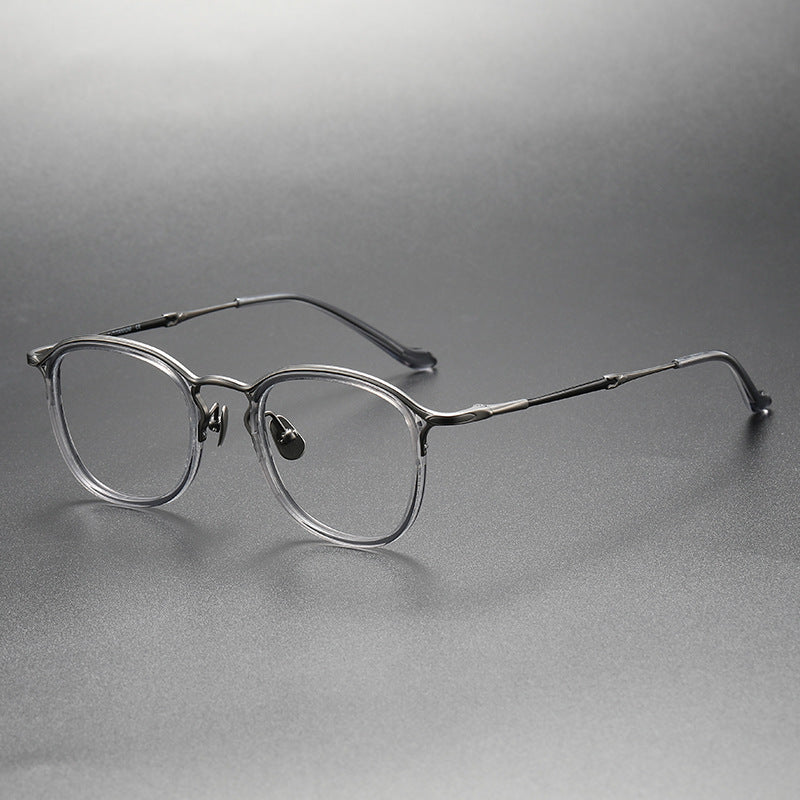 Retro Pure Titanium Acetate Round Frame Glasses