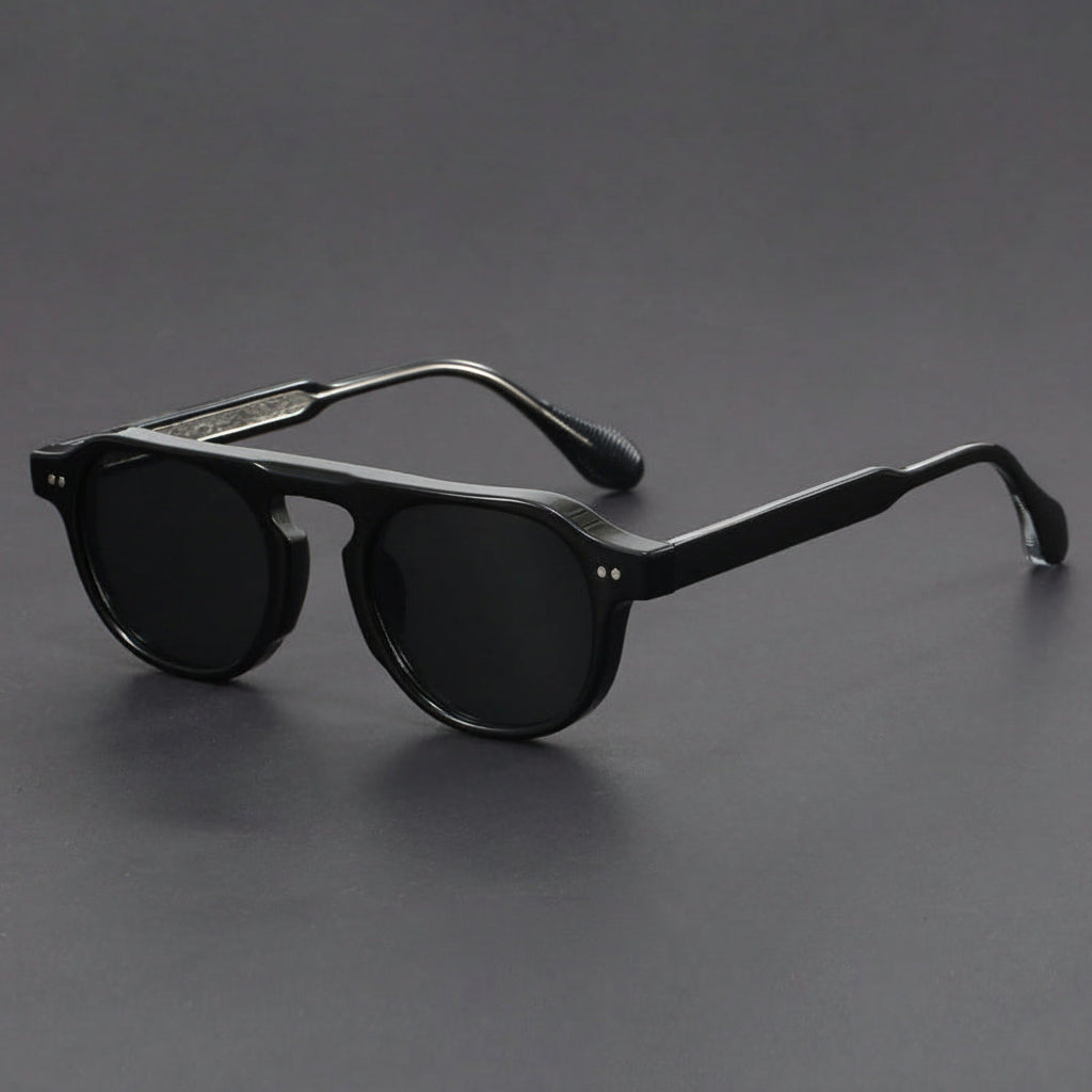 Retro round aviator sunglasses