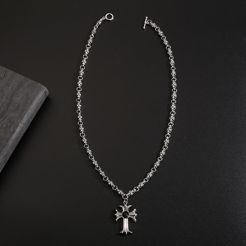 Chrome Hearts Style Dark Cross Necklace