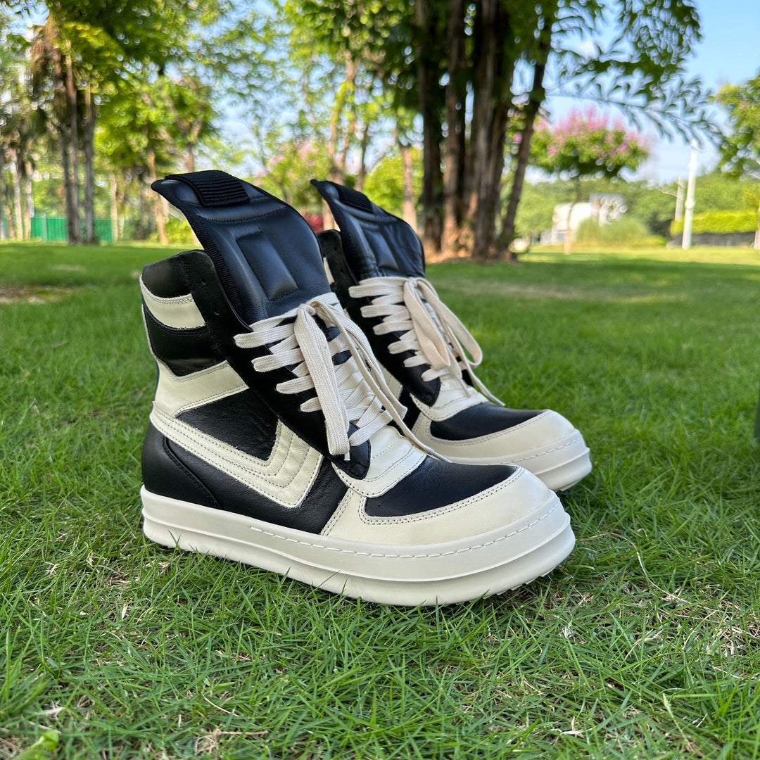 Thick-Sole, Height-Increasing, High-Top Genuine Leather Sports Boots