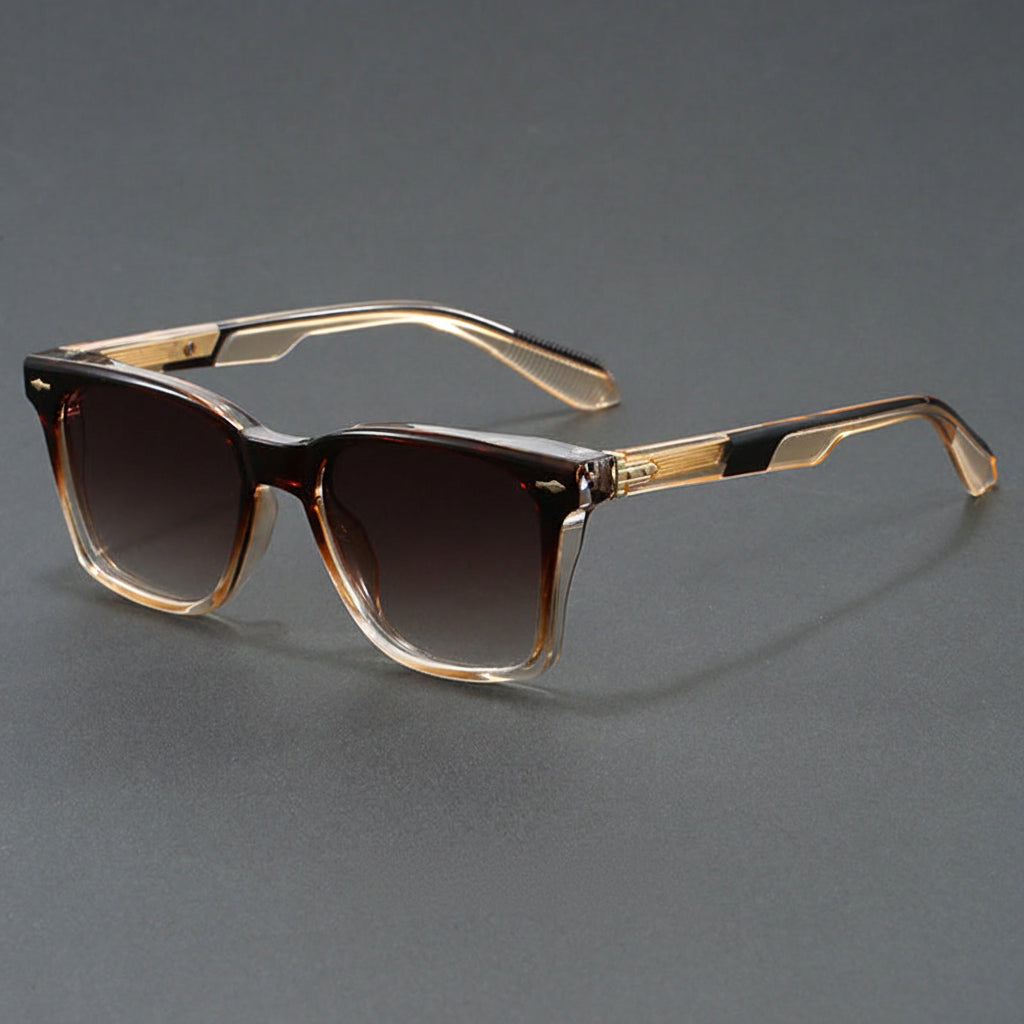 Retro luxury square polarized sunglasses