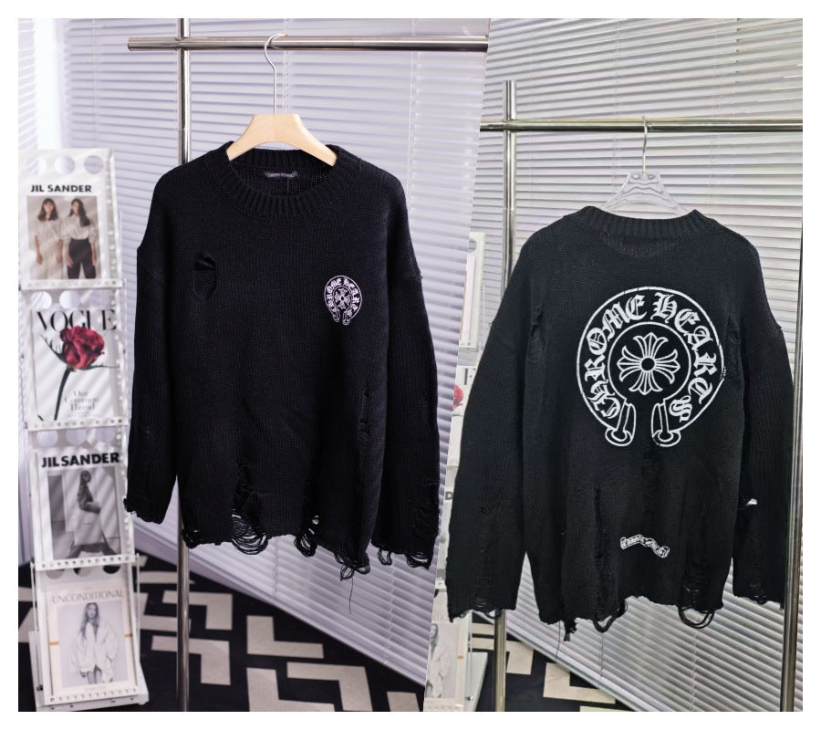 Chrome hearts cross cotton knitted cardigan sweater
