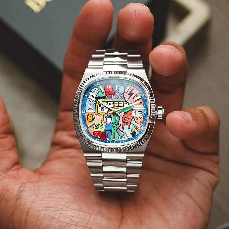 Graffiti Square Men's Watch