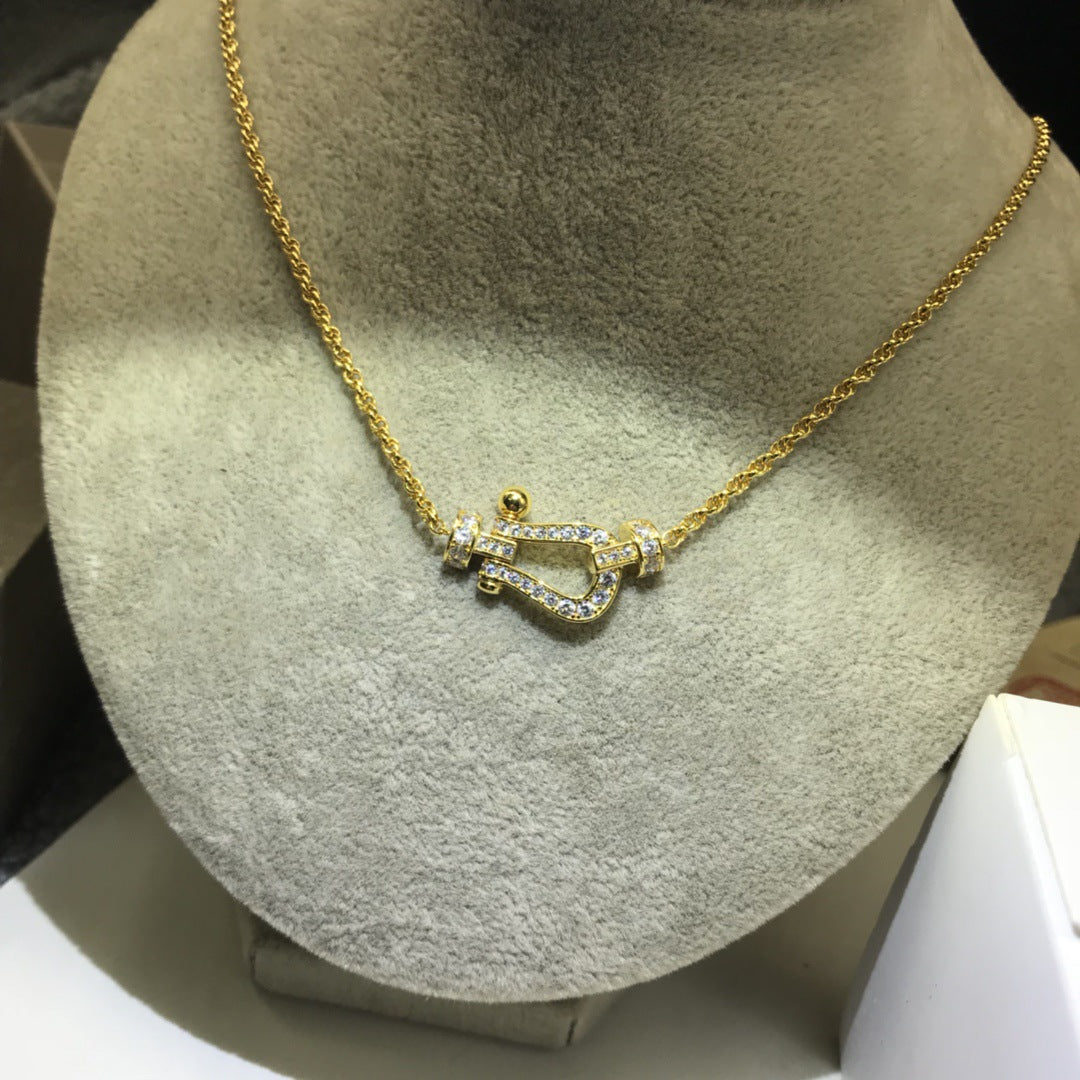 Diamond horseshoe necklace