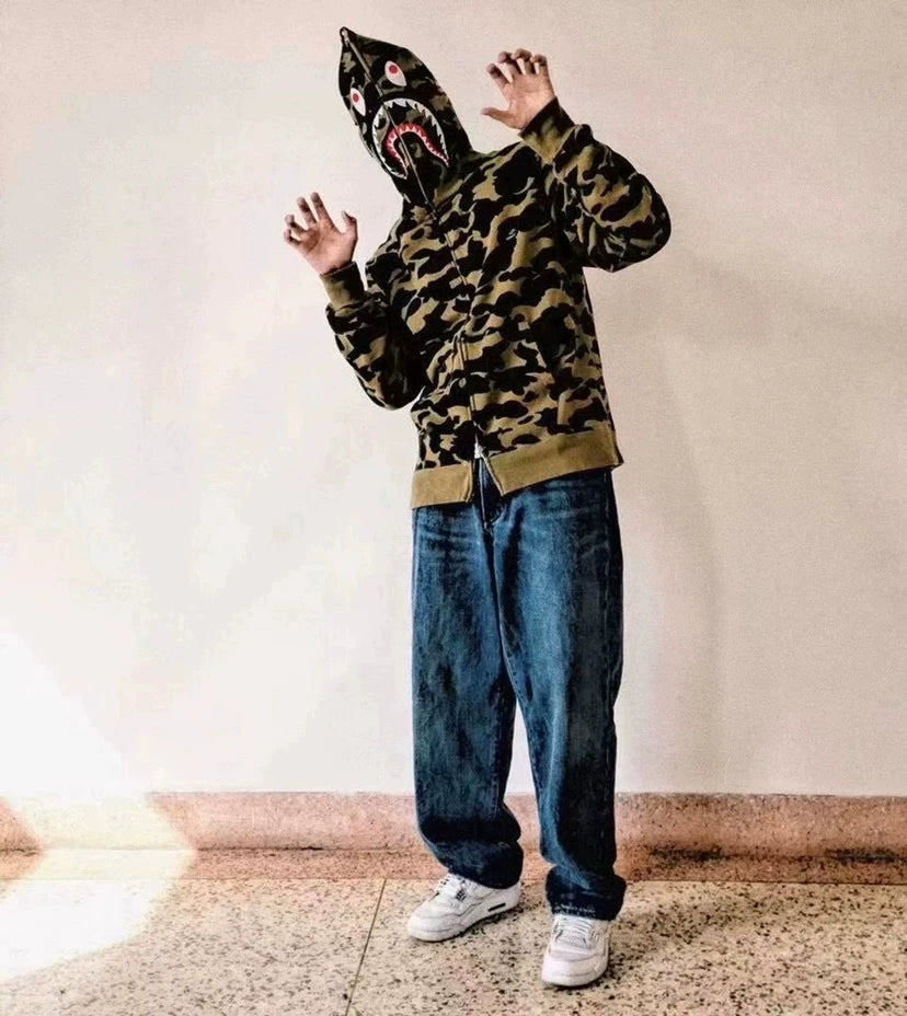 BAPE Shark head camouflage zip-up jacket