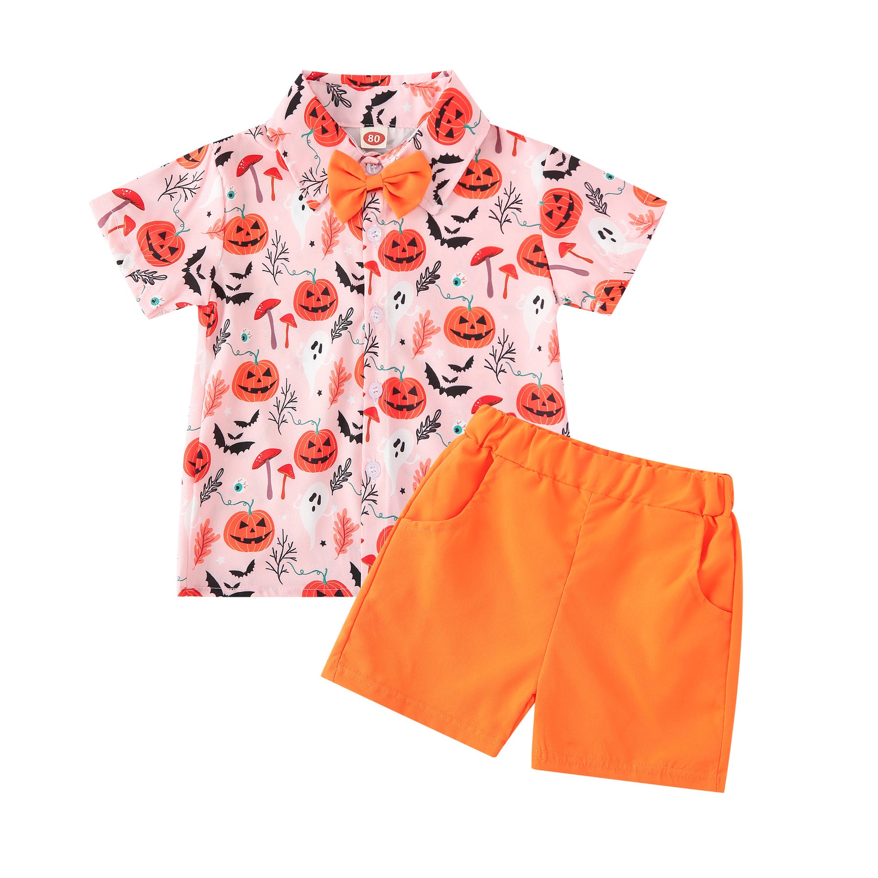 Halloween shirt shorts pumpkin suit