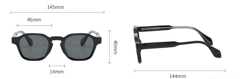 Retro irregular square black sunglasses