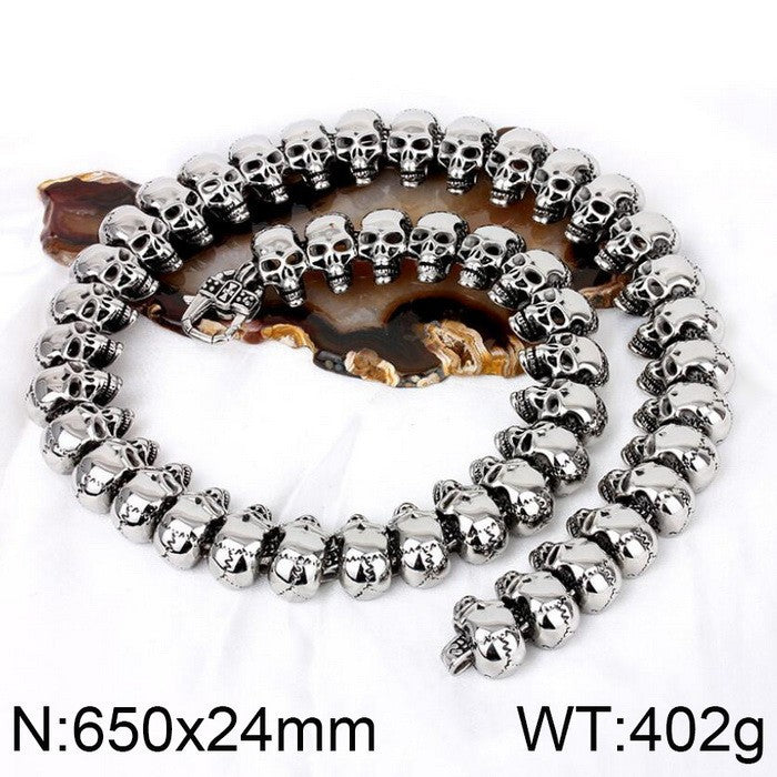 Hip-hop skull men's titanium steel bracelet