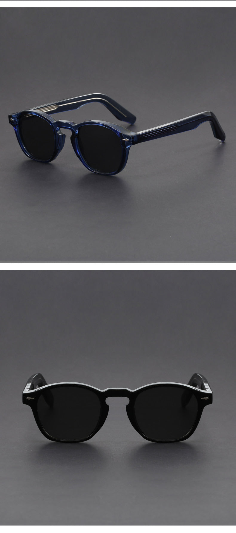 Propionic acid insert round frame sunglasses
