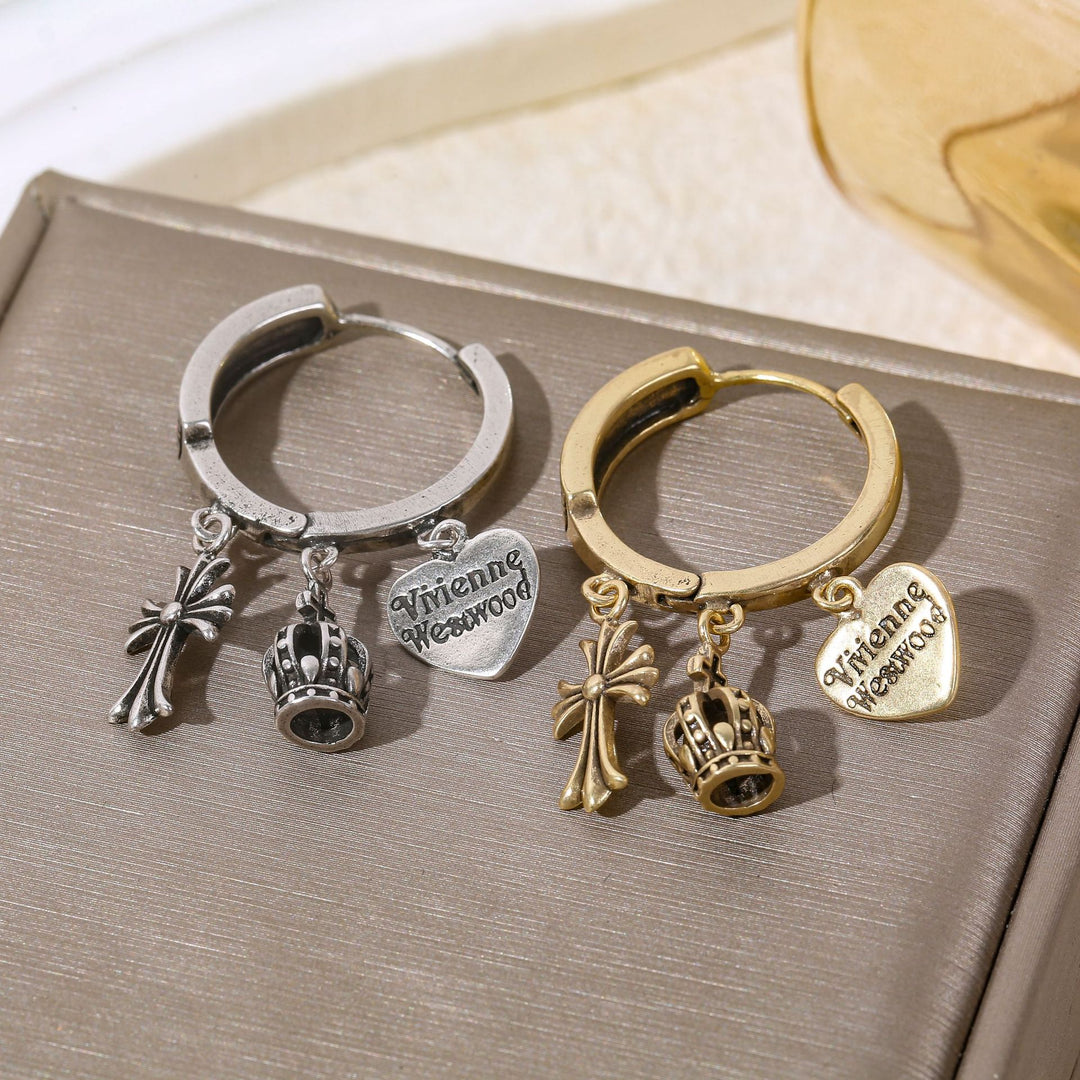 Chrome Hearts-Inspired Star, Heart, and Cross Earrings