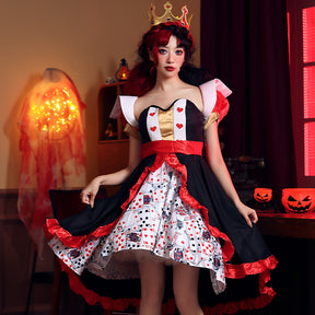 Halloween costume Red Queen floral dress