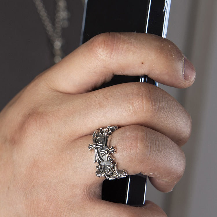 Chrome Hearts 925 Sterling Silver Tombstone Ring