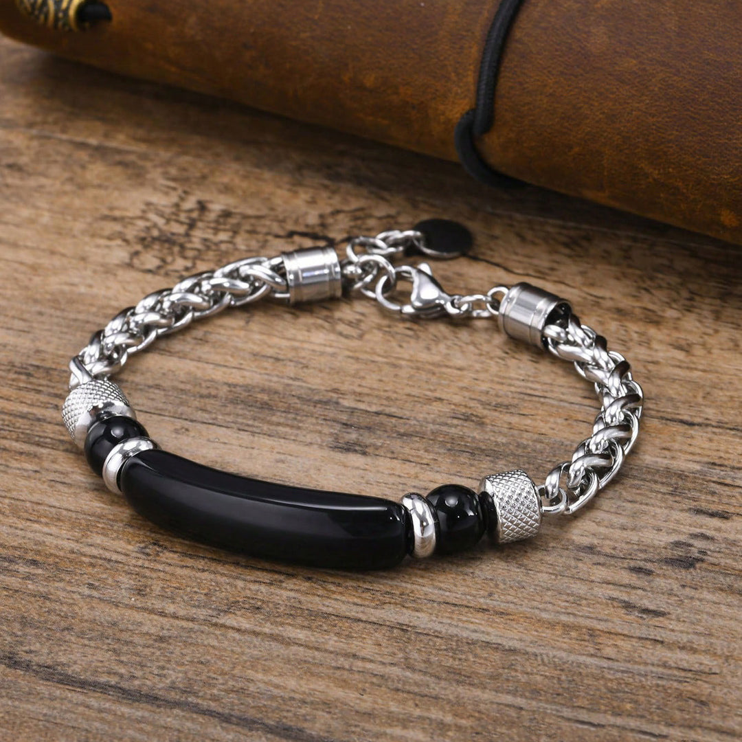 Titanium Steel & Tiger's Eye Bracelet
