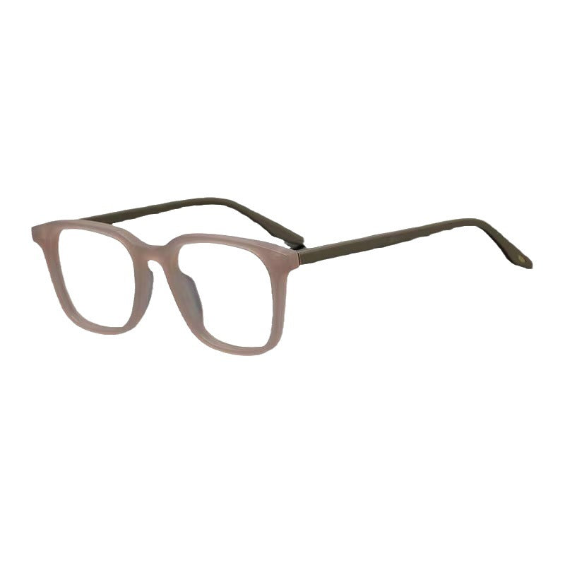 Retro-style frosted square-frame glasses