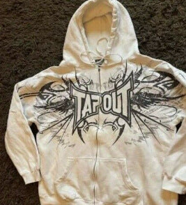 Y2K 90s Retro Graphic Skeleton Zipper Hoodie