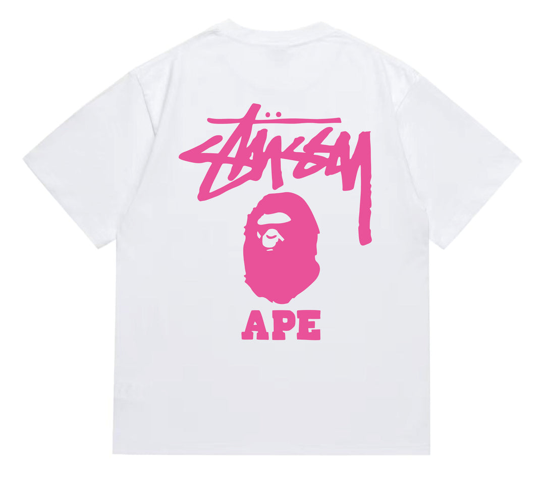 BAPE loose fit short-sleeved letter print t-shirt