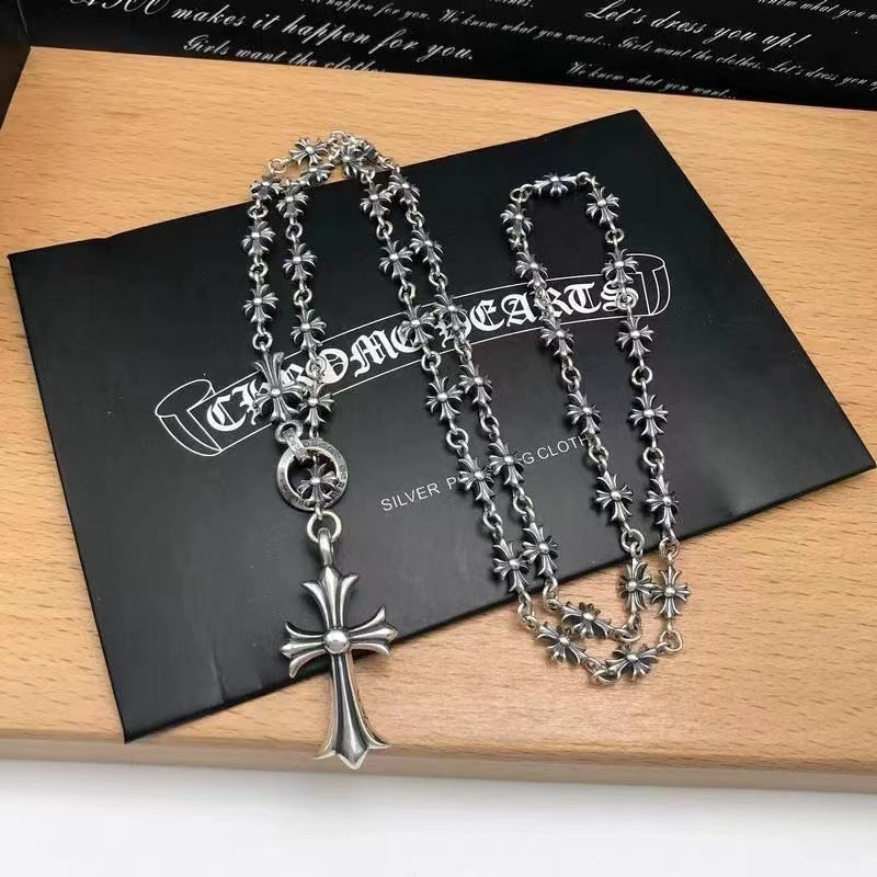 chrome hearts gold silver cross flower