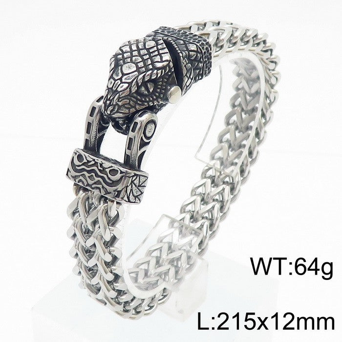 Viking Personalized Eagle Beak Wolf Head Snake Head Bracelet