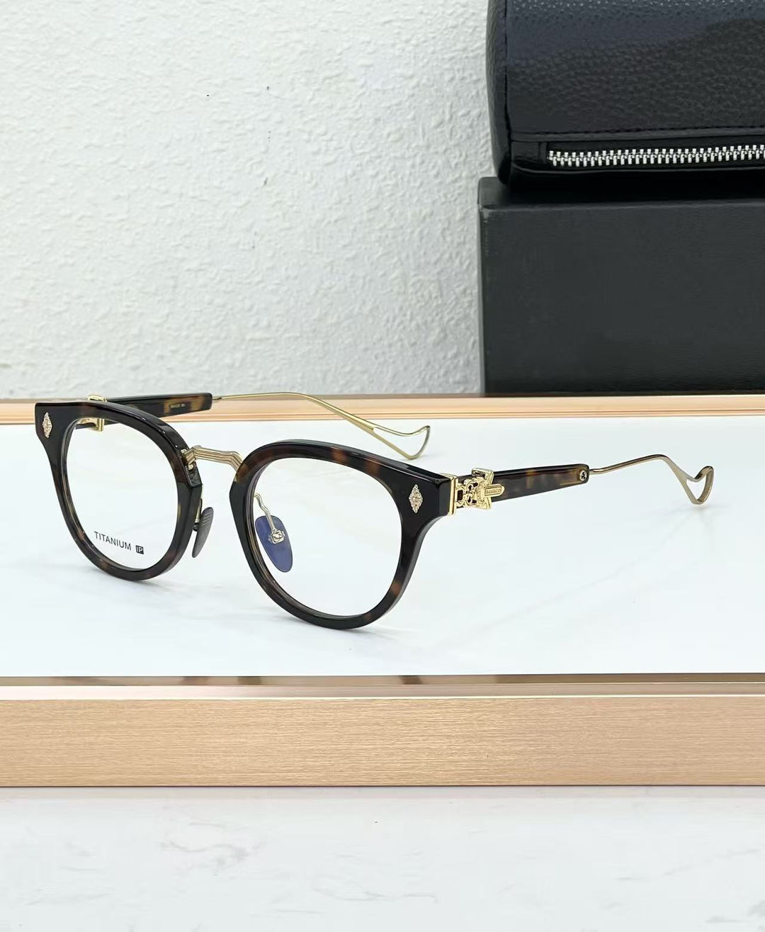 Chrome Hearts Big Sword Light Titanium Metal Oval Glasses