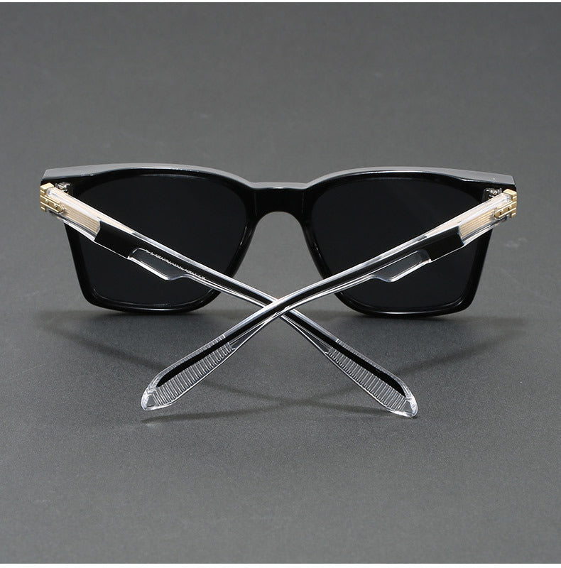 Retro luxury square polarized sunglasses