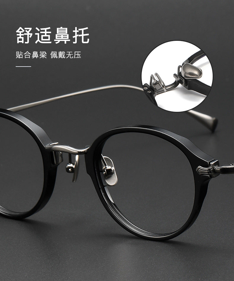 Candy Colors Tortoiseshell Round Titanium Eyeglasses