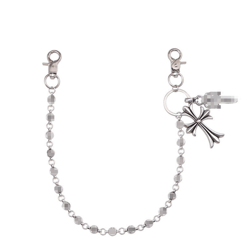 Irregular Pearl & Cuban Link Mixed-Material Punk Waist Chain