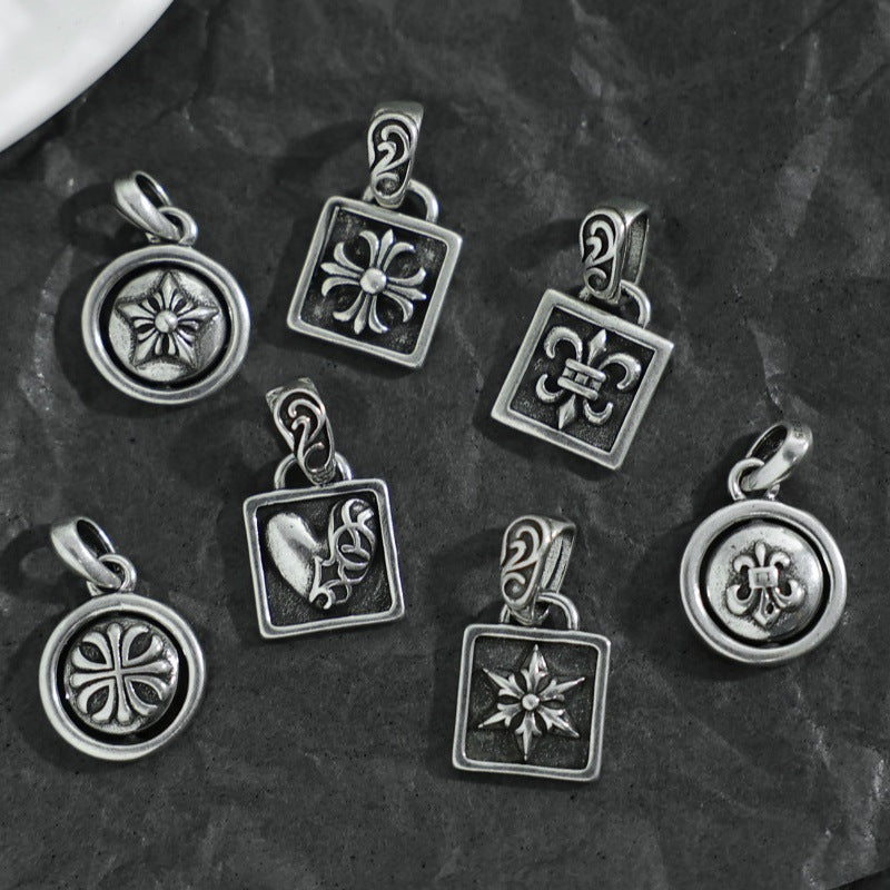 chrome hearts love heart cupid cross pendant necklace
